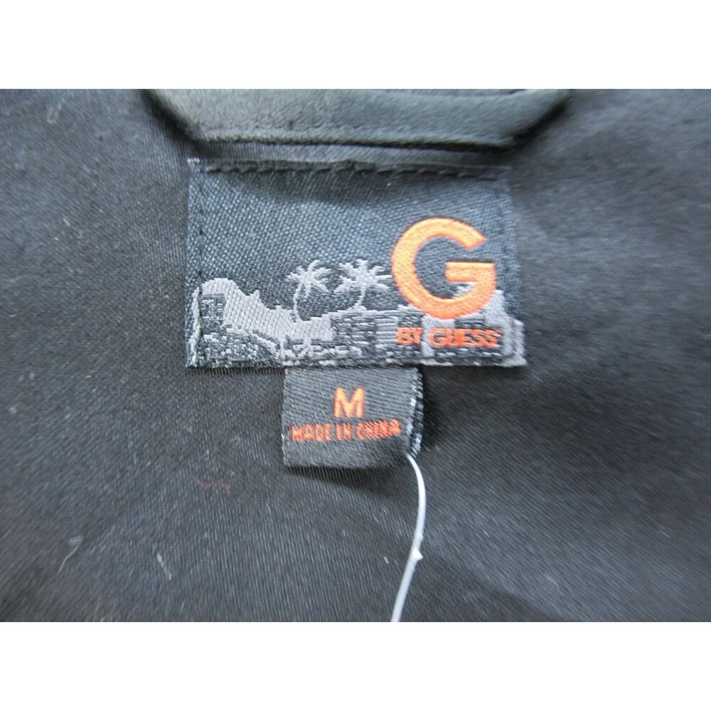 G By Guess Chromatic Suit Vest Men's Medium Black with Pockets Cotton